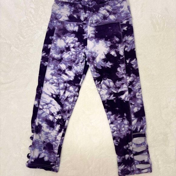 Women's Lavender & White Blended Leggings with Side Pockets by ShoActive - Picture 1 of 5